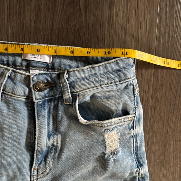 Forever 21 split hem Distressed Flare Jeans - Picture 5 of 9